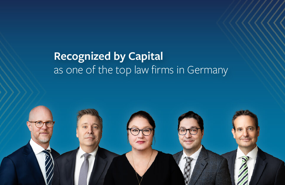 recognized by Capita as one of the top law firms in Germany